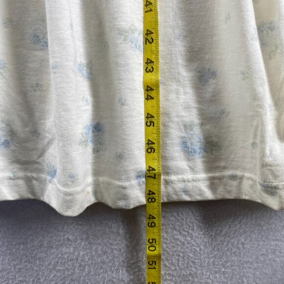 CELESTIAL DREAMS Nightgown L 16-18 KOMAR Jersey Floral Smocked Cotton White NEW - Picture 11 of 12